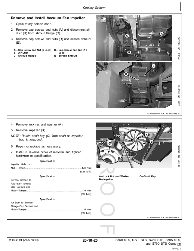 John Deere S760, S770, S780, S785 & S790 STS Workshop Manual TM153519