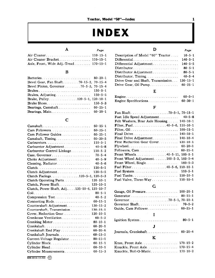 John Deere SM2010 Tractor Guide | 50 Series Repair Manual