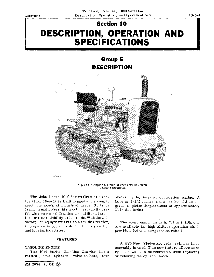 John Deere SM2034 Crawler Tractor Guide | Service Repair Manual