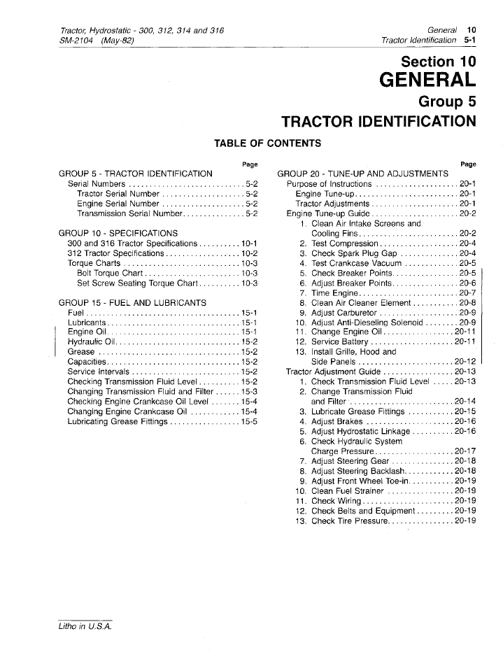 John Deere SM2104 Tractor Guide | Hydrostatic Repair Manual