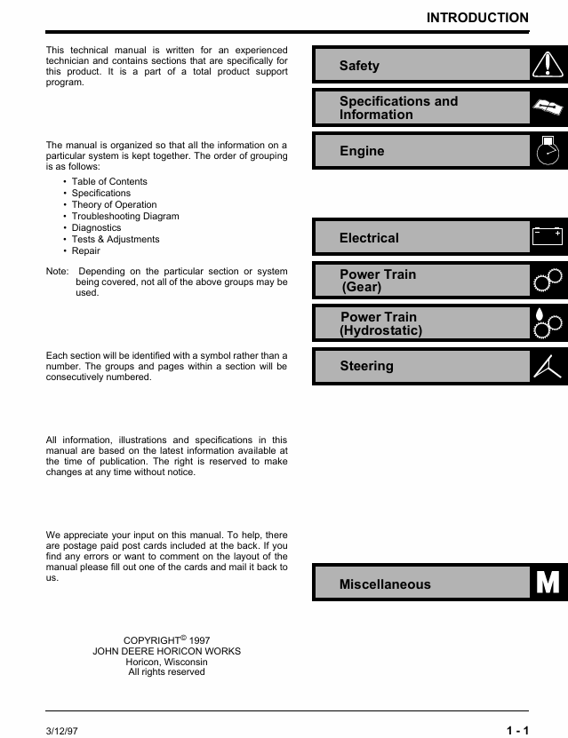 John Deere STX30 STX38 STX46 Service & Maintenance Manual
