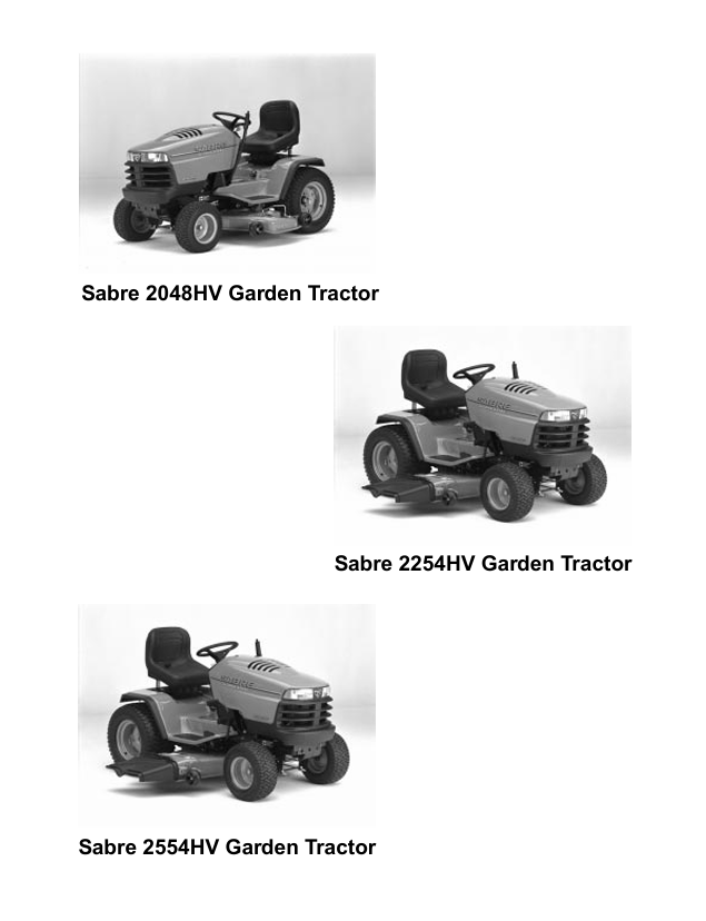 John Deere Sabre 2048HV 2254HV 2554HV Repair & Service Manual TM1741