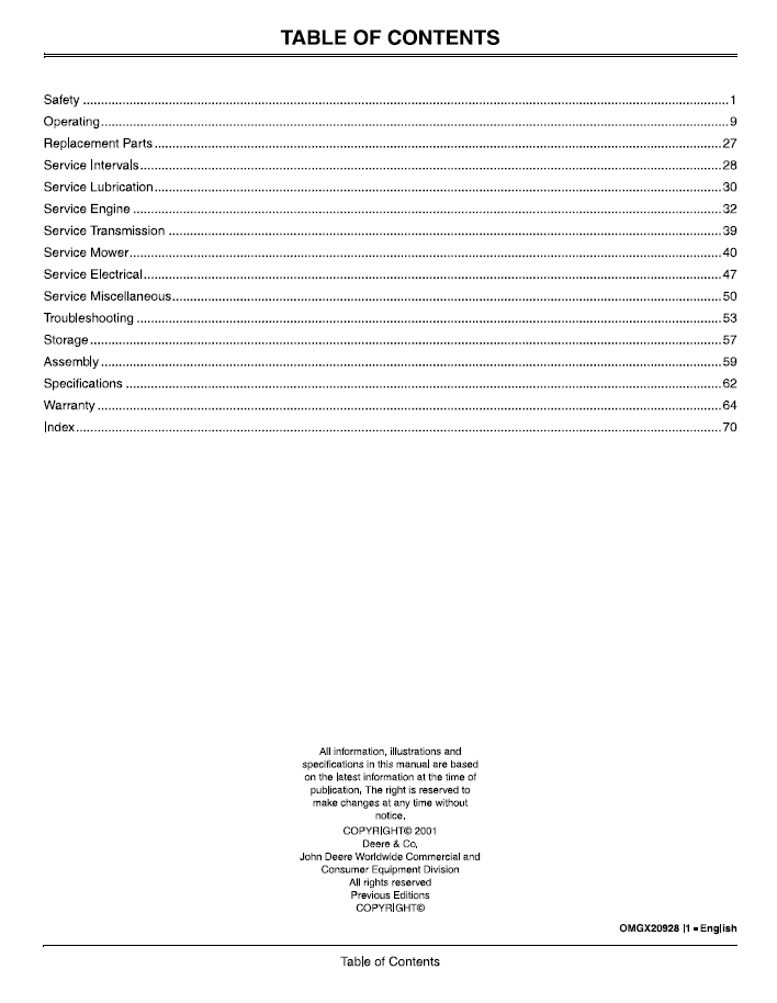 John Deere Scotts Lawn Tractor Operator Manual PDF Download OMGX20928
