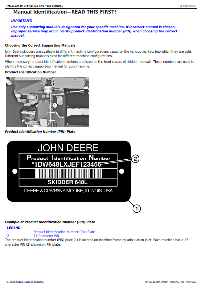 John Deere Skidder TM13133X19 Complete Operation, Diagnostics & Testing Guide