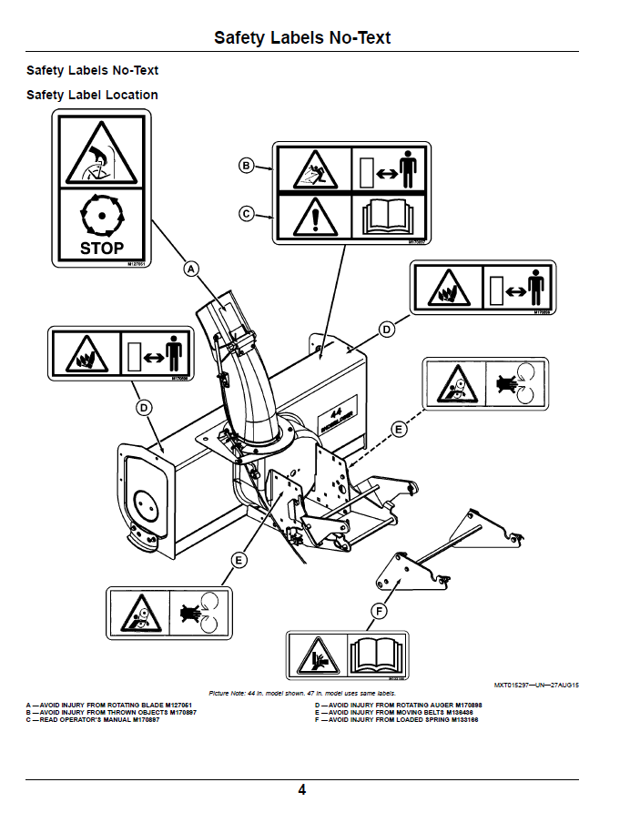John Deere Snowblower OMM175856: Select Series Tractor Manual