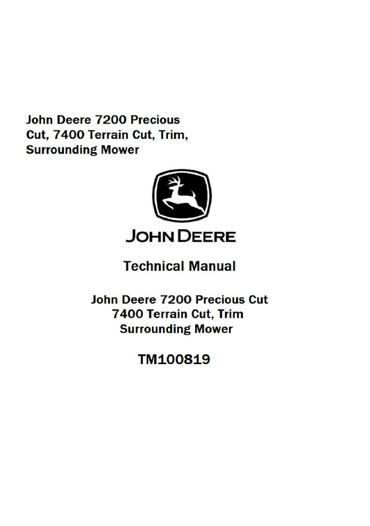 John Deere TM100819: 7200 TerrainCut & Precision Cut Mower Manual