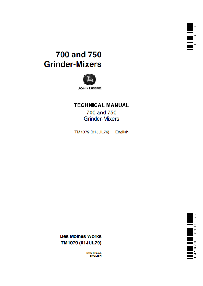 John Deere TM1079 700 & 750 Grinder-Mixer Technical Manual PDF