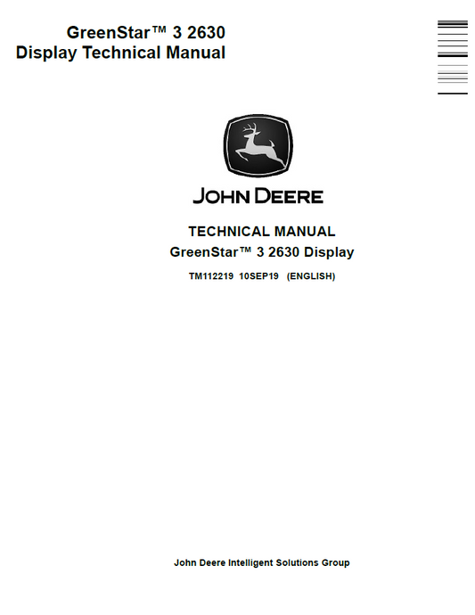 John Deere TM112219 GreenStar 3 2630 Display Technical Manual