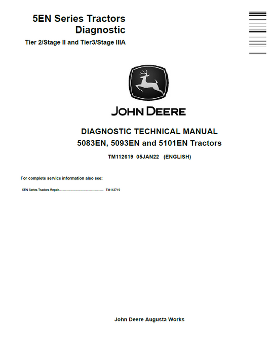 John Deere TM112619 5083EN 5093EN 5101EN Tractor Diagnostic Manual