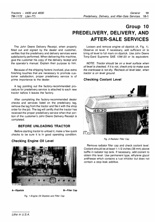 John Deere TM1172 Technical Manual for 4430 and 4630 Tractors Repair & Maintenance
