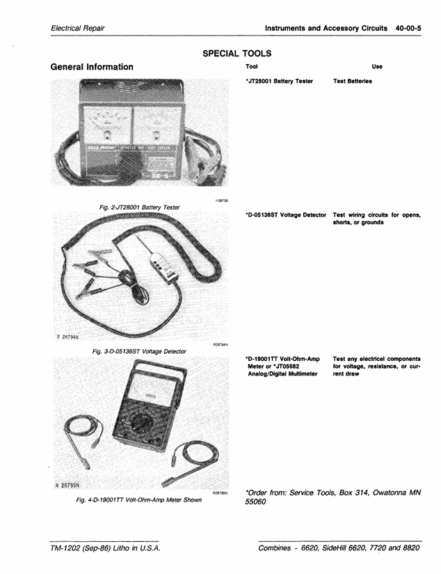 John Deere TM1202 Combine Service Manual for 6620, 7720 and 8820 Models