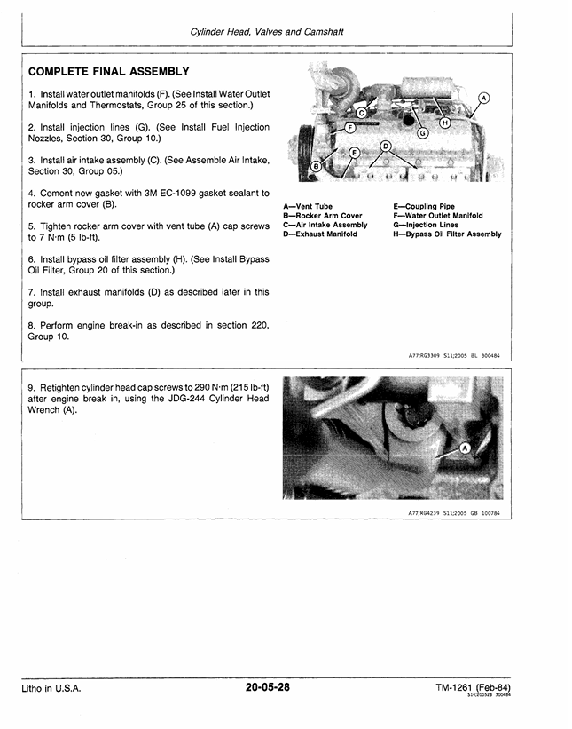 John Deere TM1261 Engine Service & Repair Manual Download