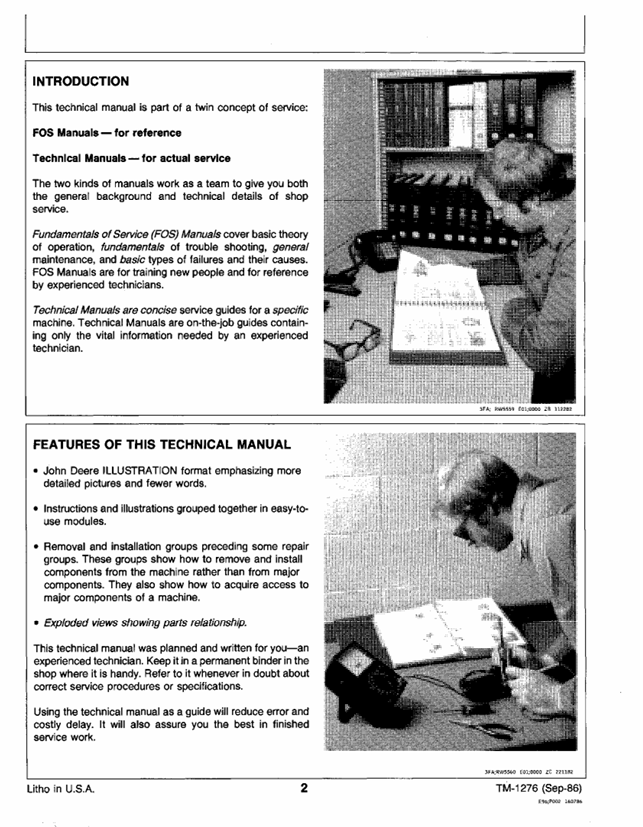 John Deere TM1276 430 530 Round Baler Repair Service Manual