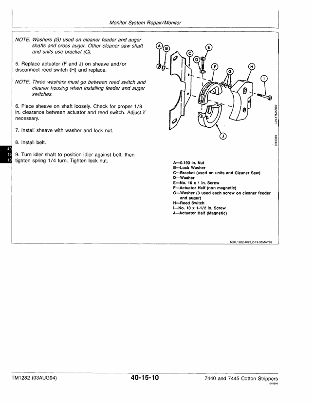 John Deere TM1282 7440 and 7445 Cotton Stripper Service Manual