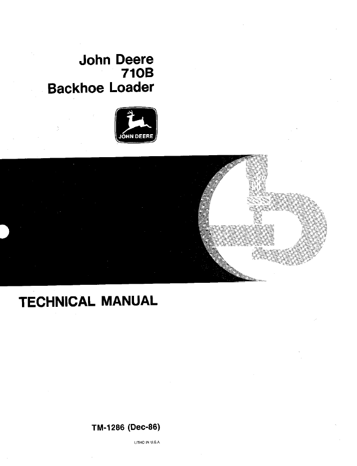 John Deere TM1286 710B Backhoe Loader Technical Manual PDF