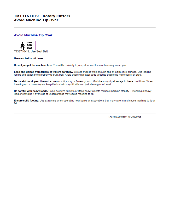 John Deere TM13161X19 Cutter Guide | RS72 Technical Repair Manual