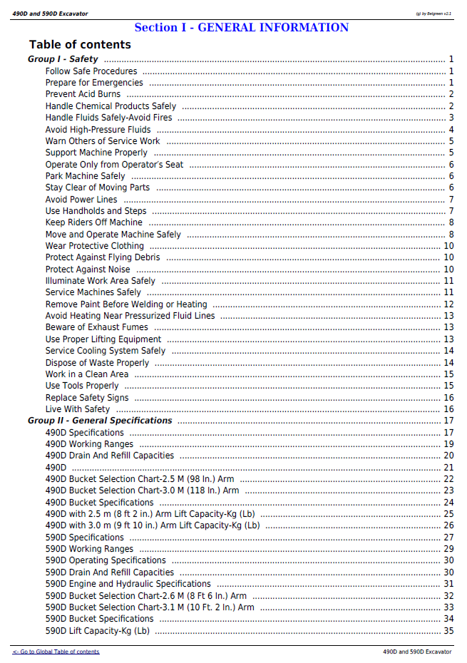 John Deere TM1390 Construction Excavator Technical Repair Manual