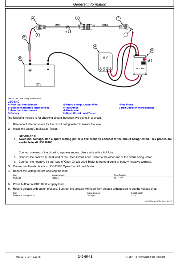 John Deere TM139219 1725NT Planter Service & Diagnostic Repair Manual