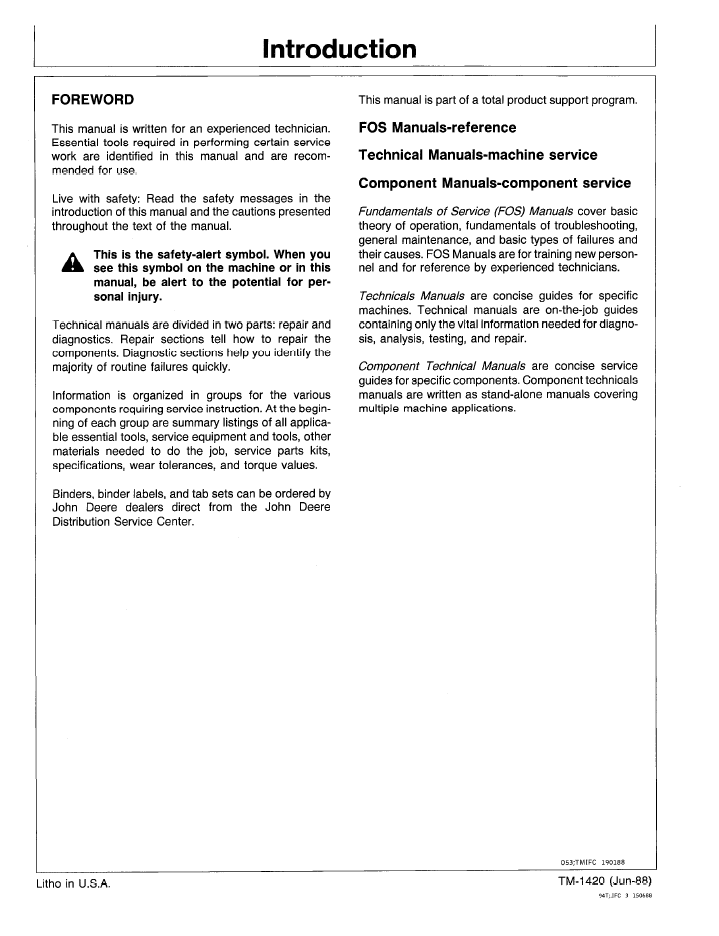 John Deere TM1420 Repair Technical Manual for 210C 310C 315C