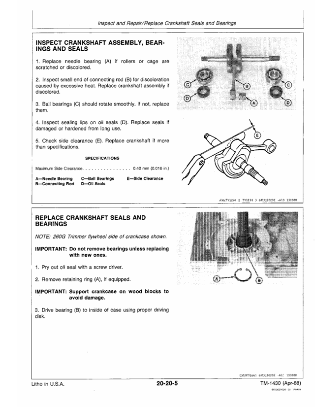 John Deere TM1430 Repair & Maintenance Manual for Outdoor Equipment