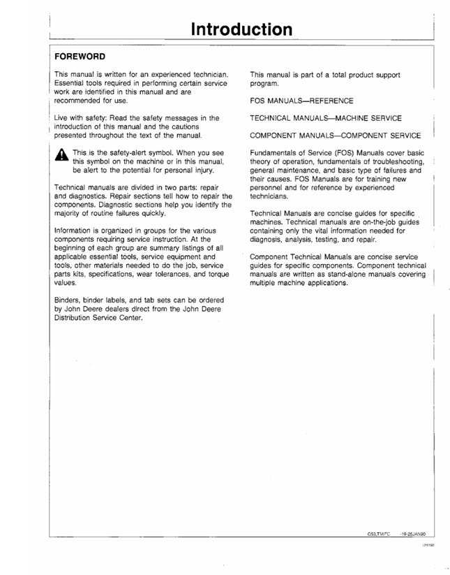 John Deere TM1459 Tractor Service & Operation Manual Download