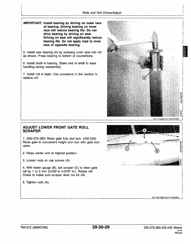 John Deere TM1472 Round Baler Repair & Service Manual Download