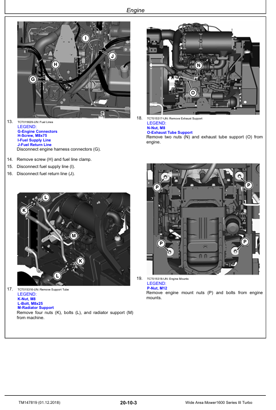 John Deere TM147819 Service Manual for 1600 Turbo Series III Mower