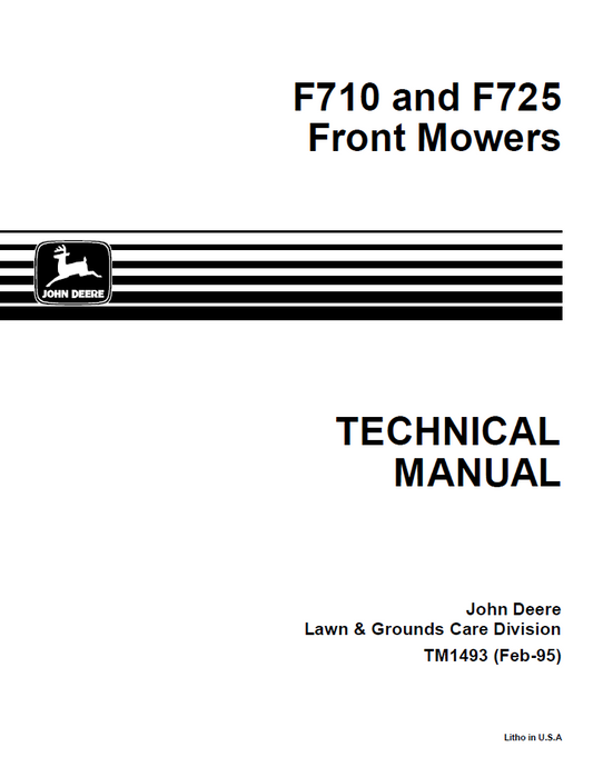 John Deere TM1493 F710 & F725 Front Mower Service Repair Manual PDF