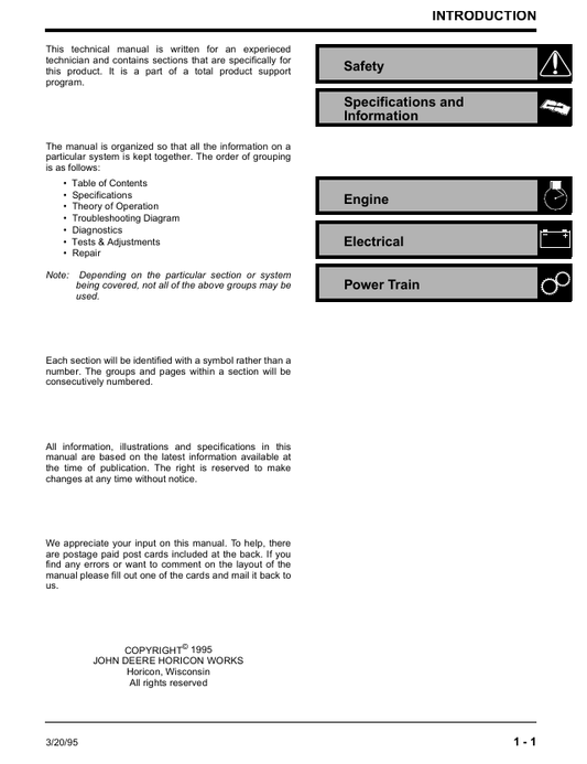 John Deere TM1524 Product Technical Service Manual Download