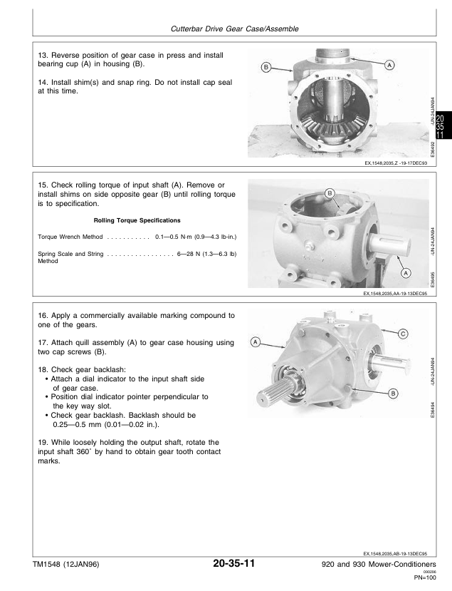 John Deere TM1548 Repair and Service Manual for 920 & 930 Mower-Conditioner