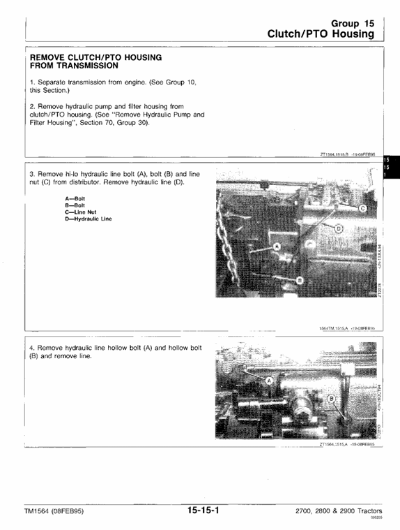 John Deere TM1564 Service Manual for 2700 2800 2900 Tractors