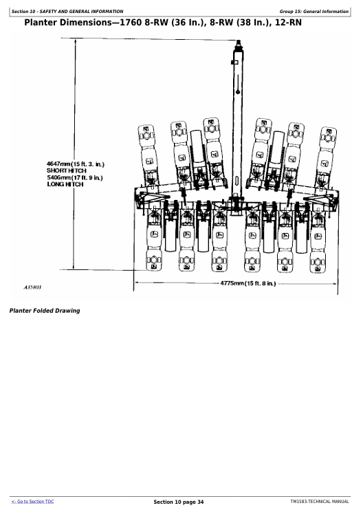 John Deere TM1583 Technical Manual for 1760 1760NT 1770 Planter Service & Repair