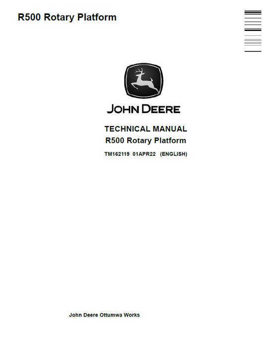 John Deere TM162119 R500 Rotary Platform Technical Manual