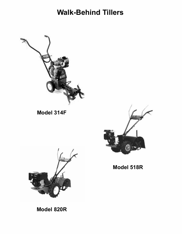 John Deere TM1687 Repair and Service Manual for 314F 518R 820R Tillers