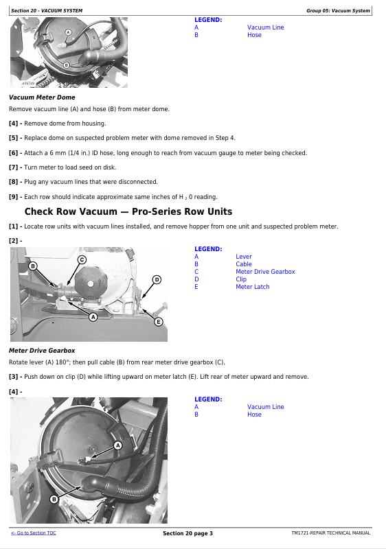 John Deere TM1721 Technical Repair Manual for 1700-1780 Integral Planters