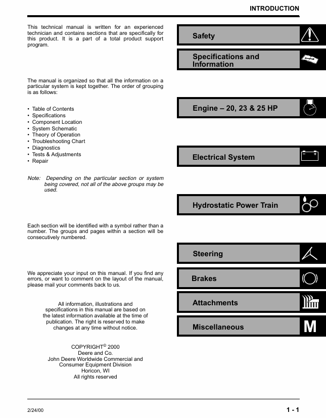 John Deere TM1777 Service Manual for S2048 S2348 & S2554 Tractors