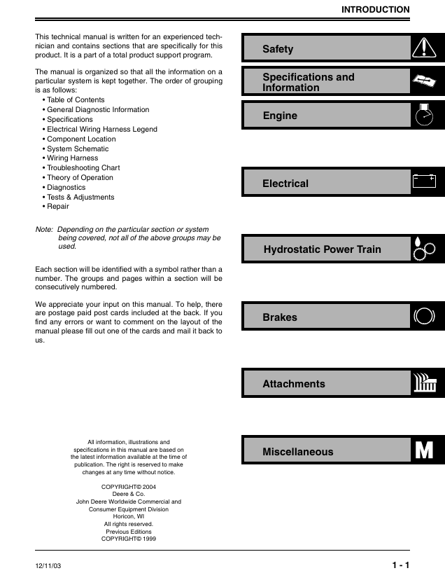 John Deere TM1778 Service Repair Manual for M653 M655 M665 Z-Trak