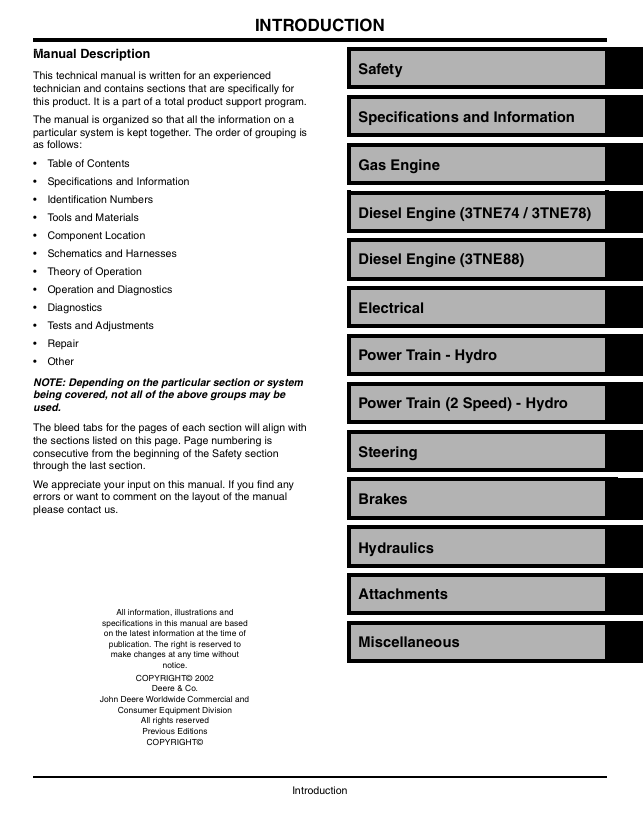 John Deere TM1806 Front Mower Service Repair Manual 1420-1565