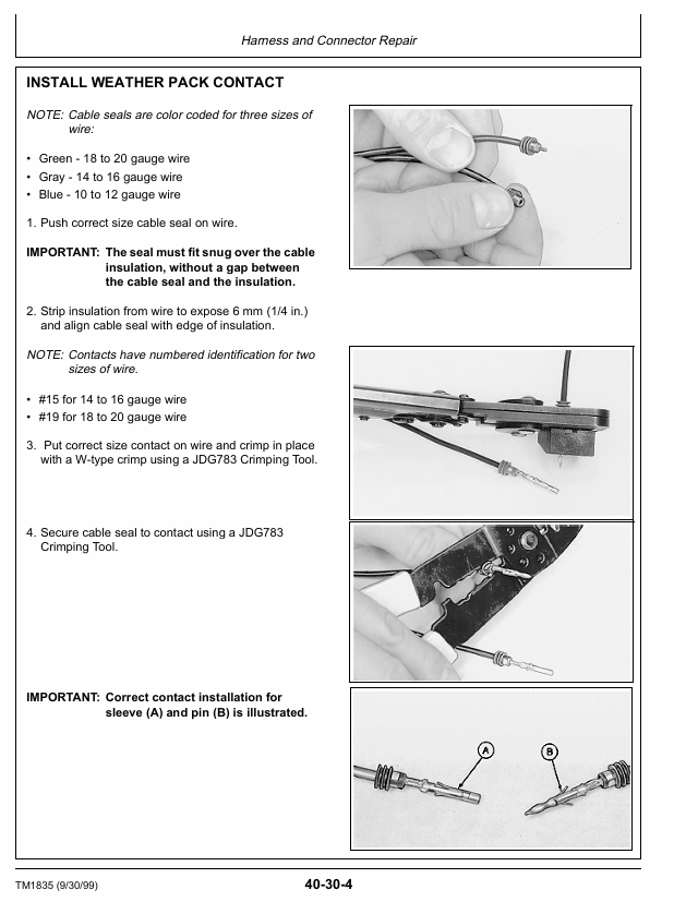 John Deere TM1835 GreenStar Yield Mapping & Monitor Troubleshooting Manual