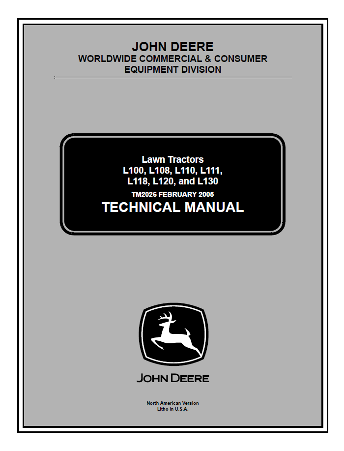 John Deere TM2026 L100 L108 L110 L111 L118 L120 L130 Manual PDF