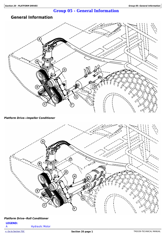 John Deere TM2039 Technical Manual for 995 5 Meter Rotary Platform Service