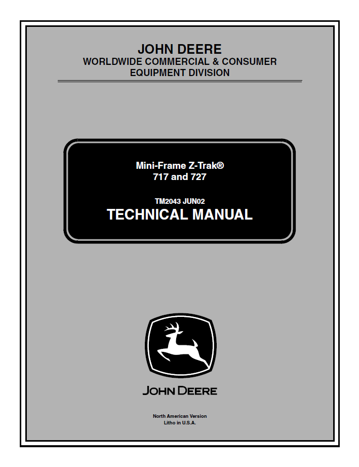 John Deere TM2043 717 727 Mini-Frame Z-Trak Technical Manual PDF
