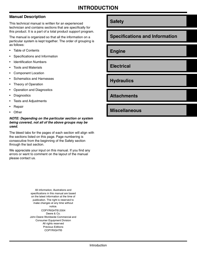 John Deere TM2133 Technical Manual for 7H17 and 7H19 Mowers