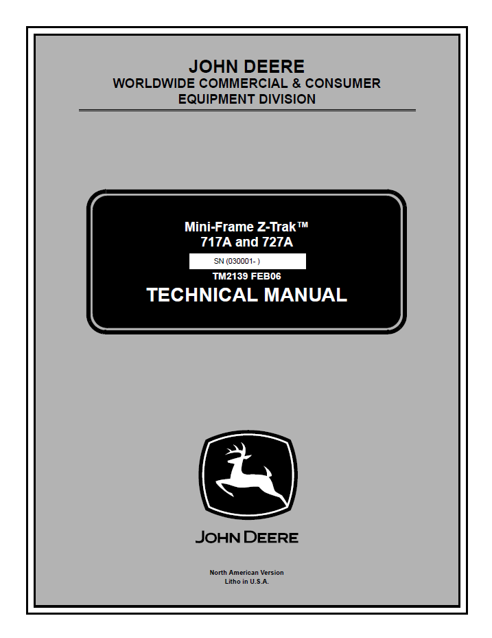 John Deere TM2139 Mini-Frame Z-Trak 717A 727A Technical Manual PDF