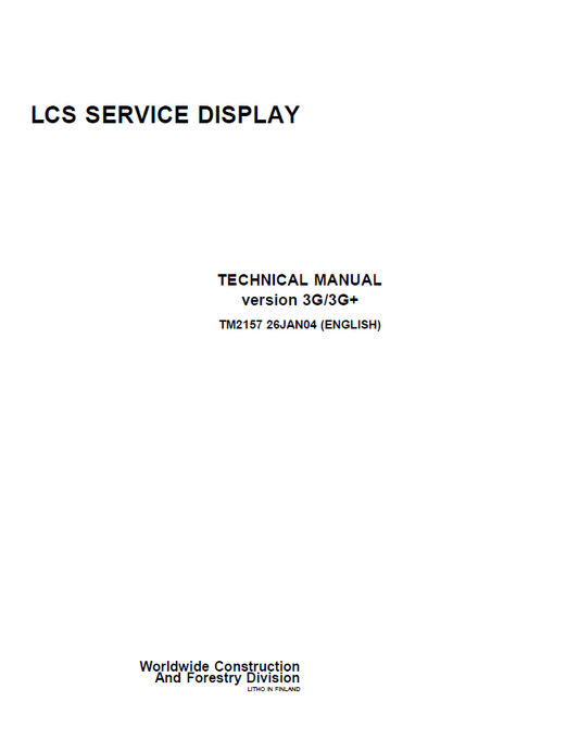 John Deere TM2157 LCS Service Display 3G 3G+ Technical Manual