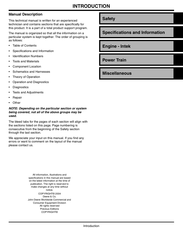 John Deere TM2209 Service Manual for JS60H, JS63 and JS63C Mowers