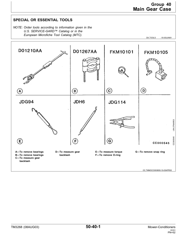 John Deere TM3268 Mower-Conditioner Repair & Service Manual PDF