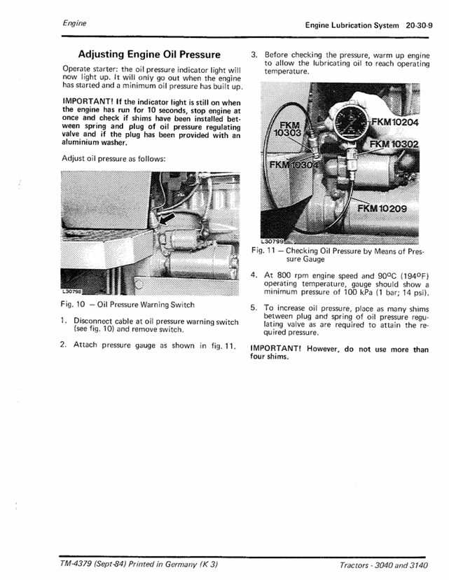 John Deere TM4379 Service Manual for 3040 and 3140 Tractors