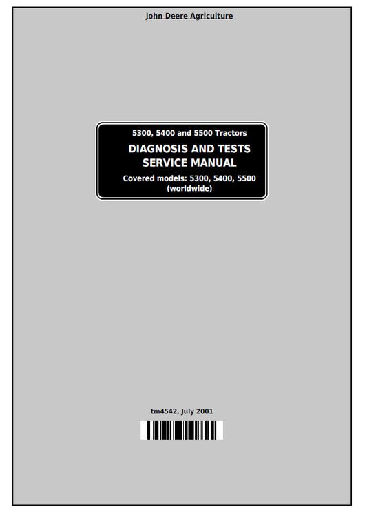 John Deere TM4542 5300 5400 5500 Tractor Diagnosis Service Manual