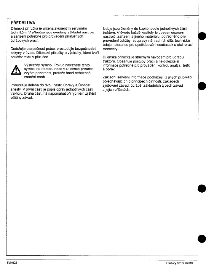 John Deere TM4602 6810 and 6910 Tractor Service Repair Technical Manual